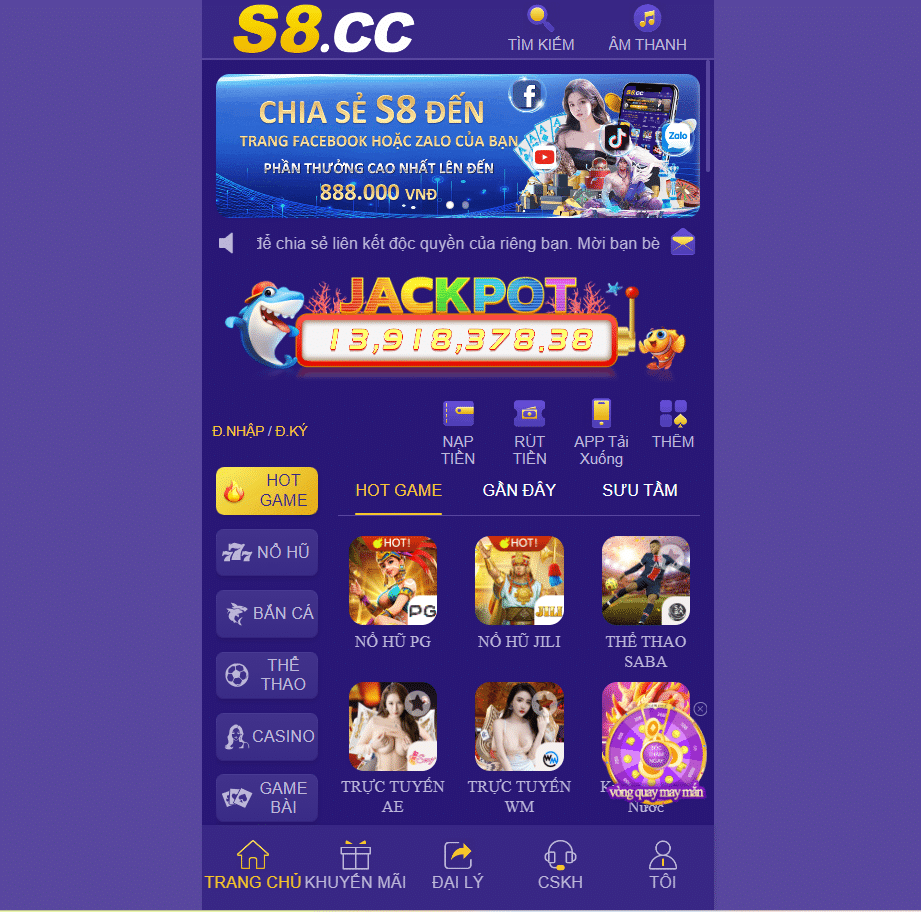 S8 cc Nhà cái S8 cung cấp game casino uy tín hàng đầu